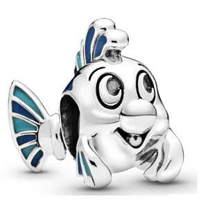 Sterling Silber 925 Disney Die kleine Meerjungfrau - Flunder Fisch, Perle für Armband