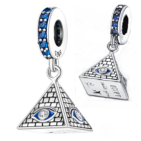 Sterling Silber 925 Ägypten - calling you - Pyramide, Auge des Horus, Reise-Armband-Anhänger