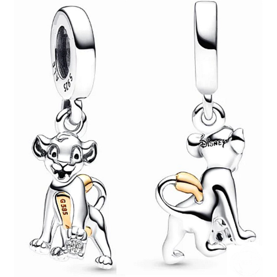 Charme Sterling Silber 925 Disney 100. jahrestag, König der Löwen - Simba, Anhänger für Armband