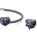 Charm Sterlingsilber 925 Skelettherz, Perle für Armband Halloween