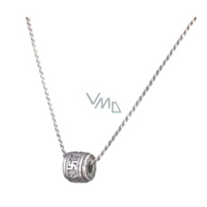 Tibetský váleček 1,2 x 1,2 cm + 29 cm řetízek, ochranný amulet štěstí a ochrany na krk Tibetský váleček 1,2 x 1,2 cm + 29 cm řetízek, ochranný amulet štěstí a ochrany na krk