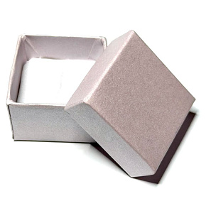 Krabička karton s houbičkou na šperky světle růžová 4 x 4 x 2,5 cm