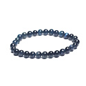 Tigerauge dunkelblau grau Armband elastisch Naturstein, Kugel 6 mm / 16-17 cm, Stein der Sonne und Erde, bringt Glück und Reichtum