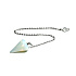 Opalit Pendel Kunststein 2,5 cm + 18 cm Kette mit Perle, Wunsch- und Hoffnungsstein