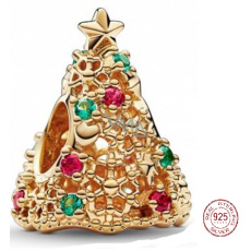 Sterling Silber 925 Glitzernder Weihnachtsbaum gold, Weihnachtsarmband Perle Sterling Silber 925 Glitzernder Weihnachtsbaum gold, Weihnachtsarmband Perle