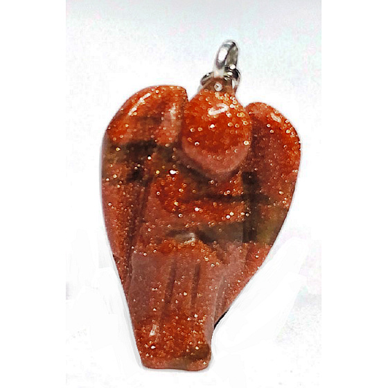 Goldstein Gold Engel Schutzengel Anhänger 1,7 cm 1 Stück, Stein des Ehrgeizes