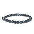 Tigerauge dunkelblau grau Armband elastisch Naturstein, Kugel 6 mm / 16-17 cm, Stein der Sonne und Erde, bringt Glück und Reichtum