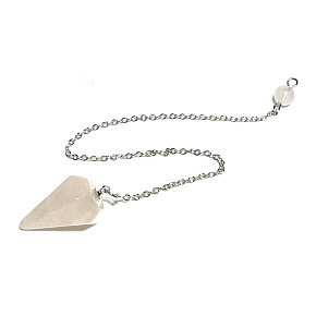 Rosenpendel Naturstein 2,5 cm + 18 cm Kette mit Perle, Liebesstein