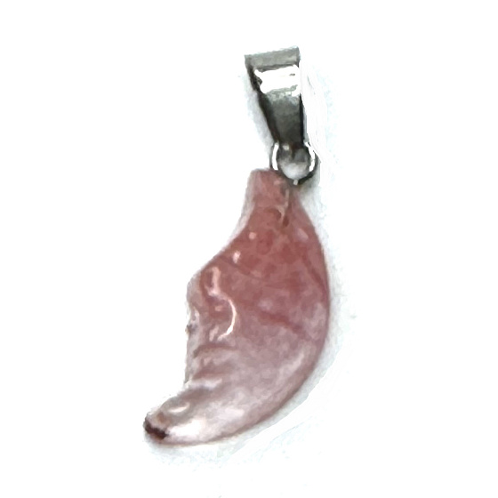Kristall rosa Mond Anhänger Naturstein, handgeschliffene Figur 2,2 x 10 mm, Natursteine