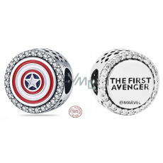 Charme Sterling Silber 925 Marvel The Avengers, Captain America Schild Charme, Perle auf Armband Film Charme Sterling Silber 925 Marvel The Avengers, Captain America Schild Charme, Perle auf Armband Film