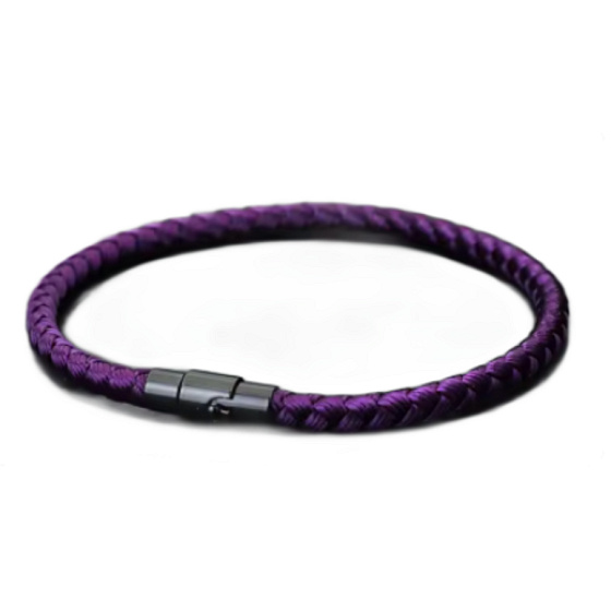Lanový Magnetický náramek – fialový 20,5 cm x 4 mm, unisex