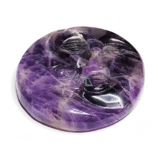 Amethystfarbenes Gesicht von Sonne und Mond. handgeschnitzter Naturstein 5 cm, Stein der Könige und Bischöfe Amethystfarbenes Gesicht von Sonne und Mond. handgeschnitzter Naturstein 5 cm, Stein der Könige und Bischöfe