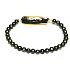 Perle schwarz mit Verzierung elastisches Armband natürlich, Kugel 4-5 mm / 16 - 17 cm, Symbol der Weiblichkeit, bringt Bewunderung