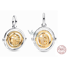 Sterling Silber 925 foo Symbol schwenkbar, Armband-Anhänger Sterling Silber 925 foo Symbol schwenkbar, Armband-Anhänger