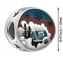 Charms Sterling Silber 925 Schneebedecktes Zauberland, Perle für Armband Weihnachten