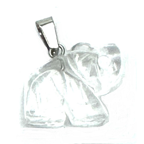 Kristall Elefant Anhänger Naturstein, handgeschliffene Figur 1,8 x 2,5 x 8 mm, Natursteine