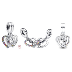 Charms Sterling Silber 925 Freundschaft teilbarer Anhänger Puzzle 2in1, Liebe