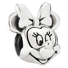 Charme Sterling Silber 925 Disney Minnie Porträt, Perle auf Armband