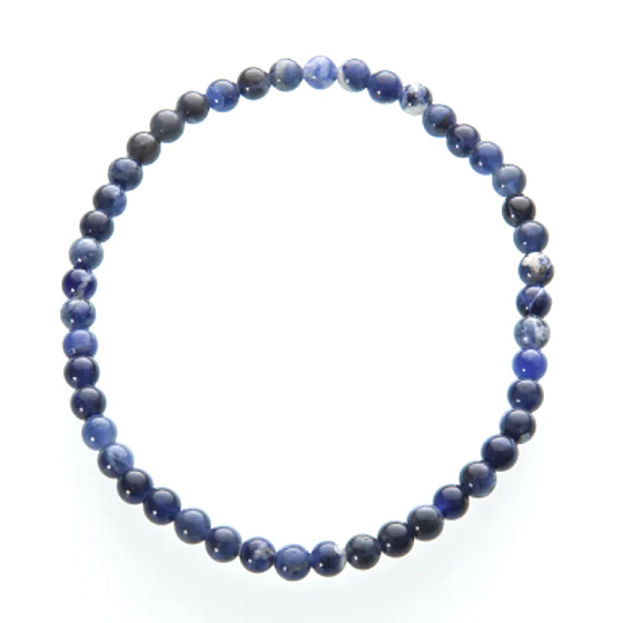 Sodalith-Armband elastisch Naturstein, Kugel 4 mm / 19 cm, Stein Kommunikation