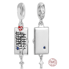 Charme Sterling Silber 925 Arzt Stethoskop, Kreuz, Anhänger am Armband Beschäftigung