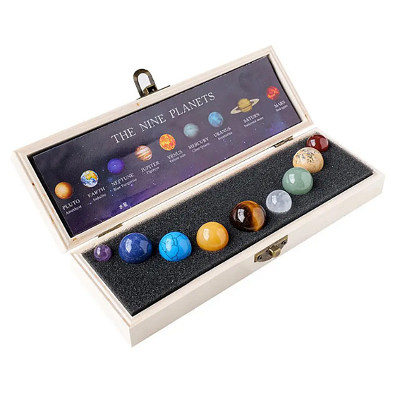 Edelstein Sonnensystem Set 9 Planeten, Energie der Heilung, Gesundheit und Glück