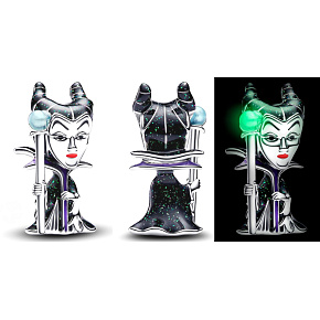 Charm Sterlingsilber 925 Disney Dornröschen Maleficent, leuchtende Perle für Märchenarmband