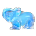 Opalit Elefantenanhänger Naturstein, handgeschliffene Figur 1,8 x 2,5 x 8 mm, Stein der Wünsche und Hoffnung