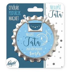 Nekupto Flaschenöffner und Untersetzer Bester Papa kennt immer die richtige Richtung 10 cm