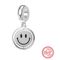 Sterling Silber 925 Smiley - American Dream - Lächeln, du bist schön, Armband Anhänger Symbol
