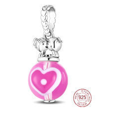 Sterling Silber 925 Kuss, Liebe, Herz, Armband-Anhänger Sterling Silber 925 Kuss, Liebe, Herz, Armband-Anhänger