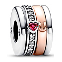 Charme Sterling Silber 925 Herz und Hufeisen, 4 Ringe - drehbare Perle am Armband Liebe