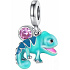 Charms Sterling Silber 925 Thermo - Chamäleon, Farbwechsel mit Zirkonia 2in1, Tierarmband Anhänger