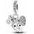 Charme Sterling Silber 925 Mein Baby 3in1 Herz, Fußabdruck, Schnuller, Anhänger für Armband Familie