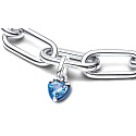 Charms Sterling Silber 925 Blue Heart - Mini Medaillon, Anhänger für Liebesarmband