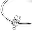 Charme Sterling Silber 925 Katze mit Keulen, Perle auf Armband pet