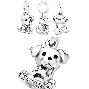 Charm Sterlingsilber 925 Hund - Labradorwelpe, Anhänger für Armband Tier