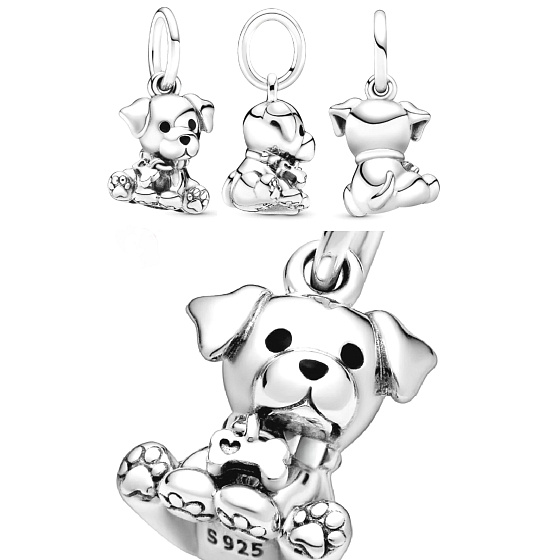Charm Sterlingsilber 925 Hund - Labradorwelpe, Anhänger für Armband Tier