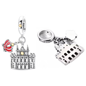 Charm Španělsko Královský palác - Madrid, elegance, historie a španělská vášeň 2v1 přívěsek na náramek, cestování