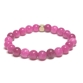 Turmalin Rubelit rosa Armband elastisch Naturstein, Kugel 8 mm / 16-17 cm, Wächter der guten Laune