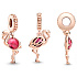 Sterling Silber 925 Rosa Flamingo mit Muranoglas, Tierarmbandanhänger