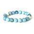 Larimar Armband elastisch Naturstein, Kugel 9 - 10 mm / 16 - 17 cm, Frieden - Gelassenheit