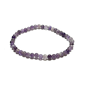 Amethyst Chevron Armband elastisch Naturstein, Kugel 4 mm / 19 cm, Stein der Könige und Bischöfe