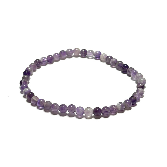 Amethyst Chevron Armband elastisch Naturstein, Kugel 4 mm / 19 cm, Stein der Könige und Bischöfe