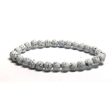 Lava weiß Armband elastischen Naturstein, Kugel 6 mm / 16-17 cm, der vier Elemente geboren