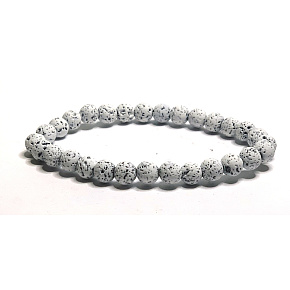 Lava weiß Armband elastischen Naturstein, Kugel 6 mm / 16-17 cm, der vier Elemente geboren Lava weiß Armband elastischen Naturstein, Kugel 6 mm / 16-17 cm, der vier Elemente geboren