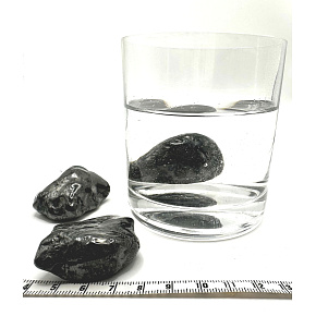 Shungite Getrommelter Naturstein, ca. 4 cm 1 Stück, Stein des Lebens, Wasseraktivator