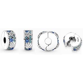 Charm Sterling Silber 925 Tropische Seesterne und Muscheln, Stopper, Clip Bead für Meeresarmband