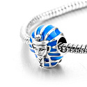 Charme Sterling Silber 925 Ägypten Pharao, Perle auf Reise-Armband