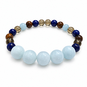 Armband mit Geschichte – Wohin dich das Leben auch führt, natürliche Mineralien, Kugel 8 mm / Handgelenk 16–18 cm