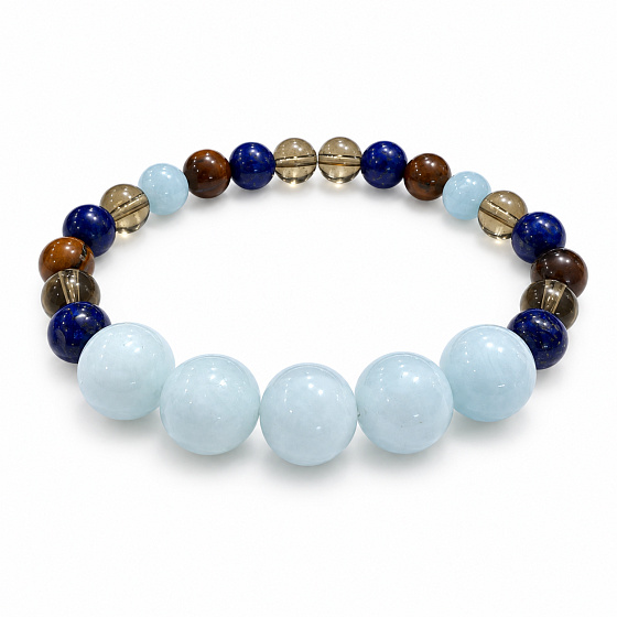Armband mit Geschichte – Wohin dich das Leben auch führt, natürliche Mineralien, Kugel 8 mm / Handgelenk 16–18 cm